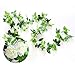 HEJIAYI 3 Pack 96 Inch Rose Vine Silk Flower Garland Artificial Flowers Plants Leaf Vine for Home Wedding Decoration (White)