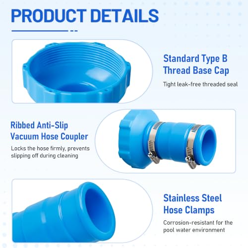 2 Set Pool Vacuum Hose Adapter Kit Compatible with Intex Adapter B photo 10