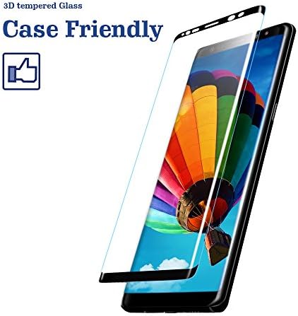 Samsung Galaxy S8 Plus Tempered Glass Protector TANAAB [9H Glass][Case Friendly]Cover Saver[3D Curved Protection][Ultra HD][Anti-Bubble] - Black