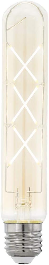 EGLO LED E27 Bulb, Amber Vintage Bulb in Tube Shape, Retro Lighting, 4 Watt (equivalent to 33 Watt), 360 Lumen