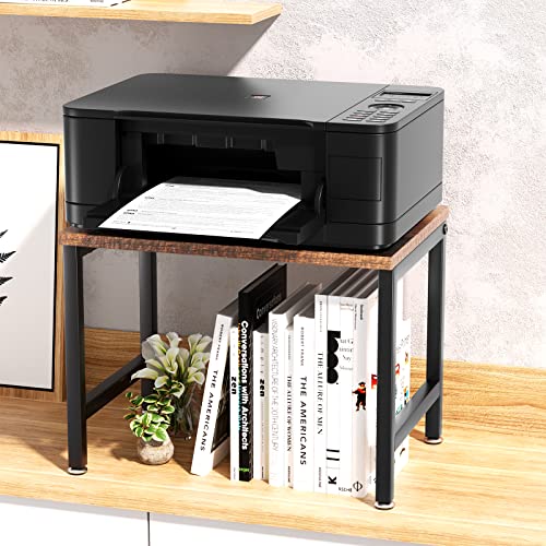 Vicodabo Rustic Printer Stand Table with Adjustable Leveling Feet, 15.7