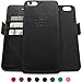 Dreem Fibonacci Wallet Case with Detachable Folio, Premium Vegan Leather, 2 Kickstands, Gift Box, for iPhone 6/6s - Black