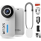 SJCAM C110Plus 64GB,True 4K Skiing Camera POV,Body Cameras,170° FOV Video, 6-Axis Stabilization,30M Waterproof Underwater Camera,Built-in Mic,Motorcycle Helmet Mount Ski and Surfing