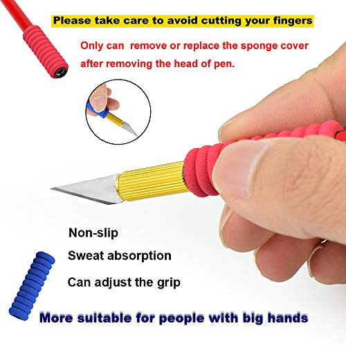 image for Hobby Knife Set with Safety Cap, 18 pcs Stainless Steel Blades for Art