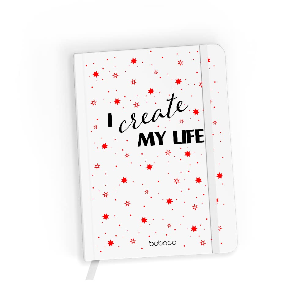 ERT Group Originally and Officially Licensed by Babaco Notebook, Pattern Positive Vibes 006 White, with Lined Paper, A5