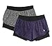 icyzone Running Yoga Shorts for Women - Activewear Workout Exercise Athletic Jogging Shorts 2-in-1 (Charcoal/Purple, M)