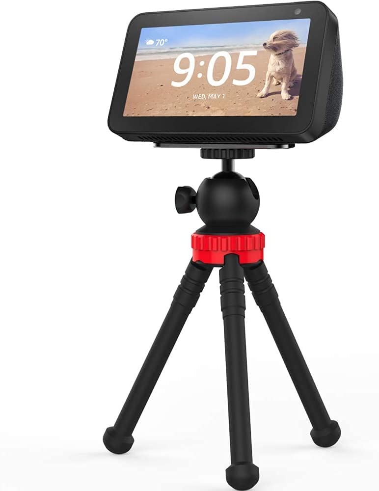 Stand for Echo Show 5, Flexible Tripod Adjustable Stand Holder - Echo Show 5 Stand 360 Degree Spherical Tripod for Kitchen, Bedroom, Office and Show Anywhere