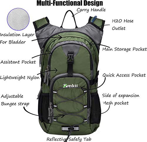 Hydration Backpack 2L Water Bladder - Insulated Lightweight Pack Running Hiking Riding Camping Cycling Climbing Fits Men & Women