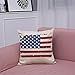 Monond Goodtrade8 July 4th Patriotic Vintage American Flag Pillow Case Cotton Linen Cushion Cover Couch Throw Pillow Case Sofa Home Decor Patio Pillow Cover, Hidden Zipper Closure (Multicolor C)