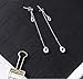 SLUYNZ Solid 925 Sterling Silver CZ Droplet Dangle Earrings Chain for Women Teen Girls Teardrop Dangling Earrings Tassel Sparkling CZ Studs Chain (A-Sterling Silver)