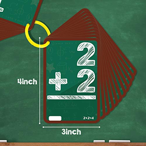 Koogel Math Flashcards, Kids Flash Cards Math Addition Subtraction Multiplication Division Punched Cards Number FlashCards for 1st 2nd 3rd 4th 5th 6th Grade