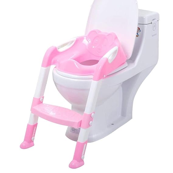 Chakil Siege De Toilette Enfant Pliable Reducteur Toilette Enfant Anti Derapant Adaptateur Toilette Ennfant Rehausseur Wc Enfant Reducteur De Toilette Avec Marche Pour Garcons Et Filles Rosa Shopmeaway