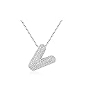 Bubble Letter Necklace Silver For Women, Cubic