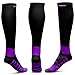 Compression Socks Men Women for Edema, Varicose Veins, Diabetic Socks Purple Black L