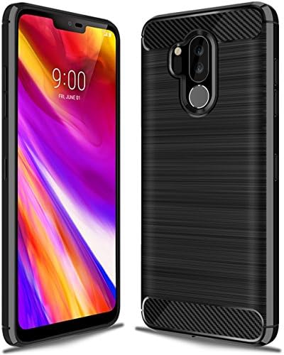LG G7 ThinQ case, LG G7 Case, Suensan TPU Shock Absorption Technology Raised Bezels Protective Case Cover for LG G7 smartphone (Black)