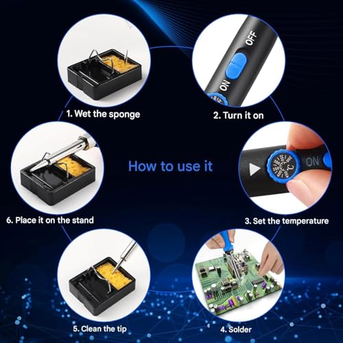Soldering Iron Kit 80W Adjustable Temperature With Welding Tool, Digital Multimeter, Desoldering Pump,Electric pen,Soldering Iron Tips,Wire Stripper Cutter,Tweezers, Iron Stand, Electronic Wire