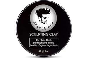 Avenue Man Hair Clay for Men - Matte Finish Sculpting Clay - Strong Hold, Maximum Definition and Textured Control - For All Hair Types - Infused with Beeswax, Kaolin Clay and Argan Oil - 3.0oz/90g