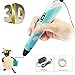 3D Pen for Doodling, Art, Craft Making, 3Dimage P2 Professional Printing 3D Pen Modeling and Education ABS/PLA Create 3D Art No Mess, Non-Toxic, Smoky Blue