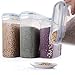 Large Cereal & Dry Food Storage Container, Set of 4 Plastic Storage Containers, Airtight, Leakproof With Locking Lids - Suitable For Cereal, Flour, Sugar, Coffee, Rice, Snacks, Pet Food by TOPODO