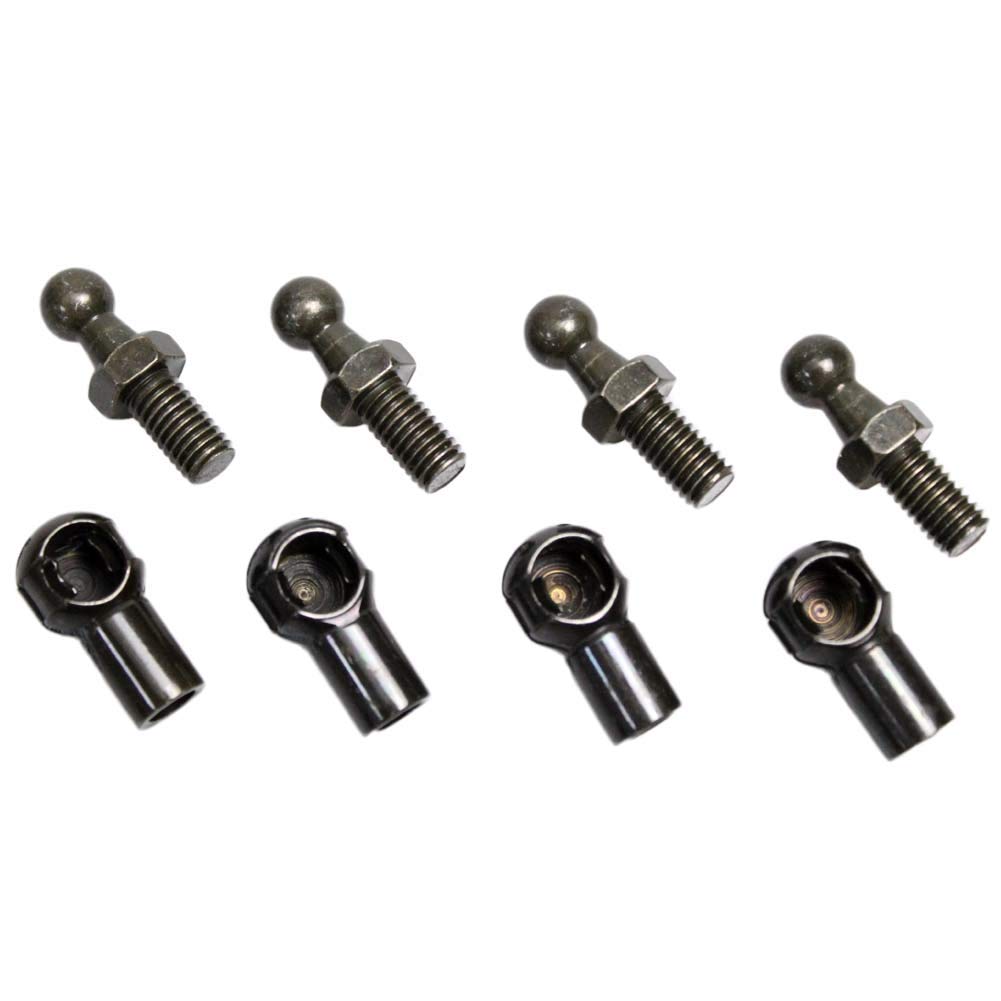 JINGLINGKJ M8 Female Thread Detachable 10MM Ball Socket Steel Stainless Lift Support Ball Stud Joint Connector End Fitting Bearing Joint 2pcs (4 pcs M8 Thread)