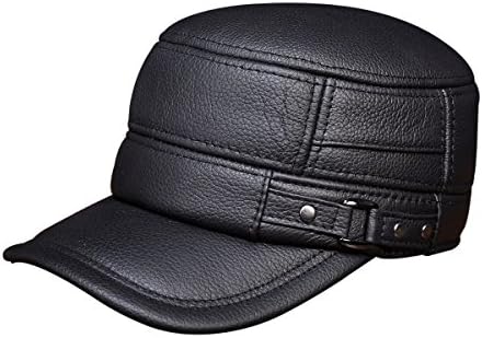 Haisum Men's Adjustable Leather Hats Driving Baseball Cap with Snapback