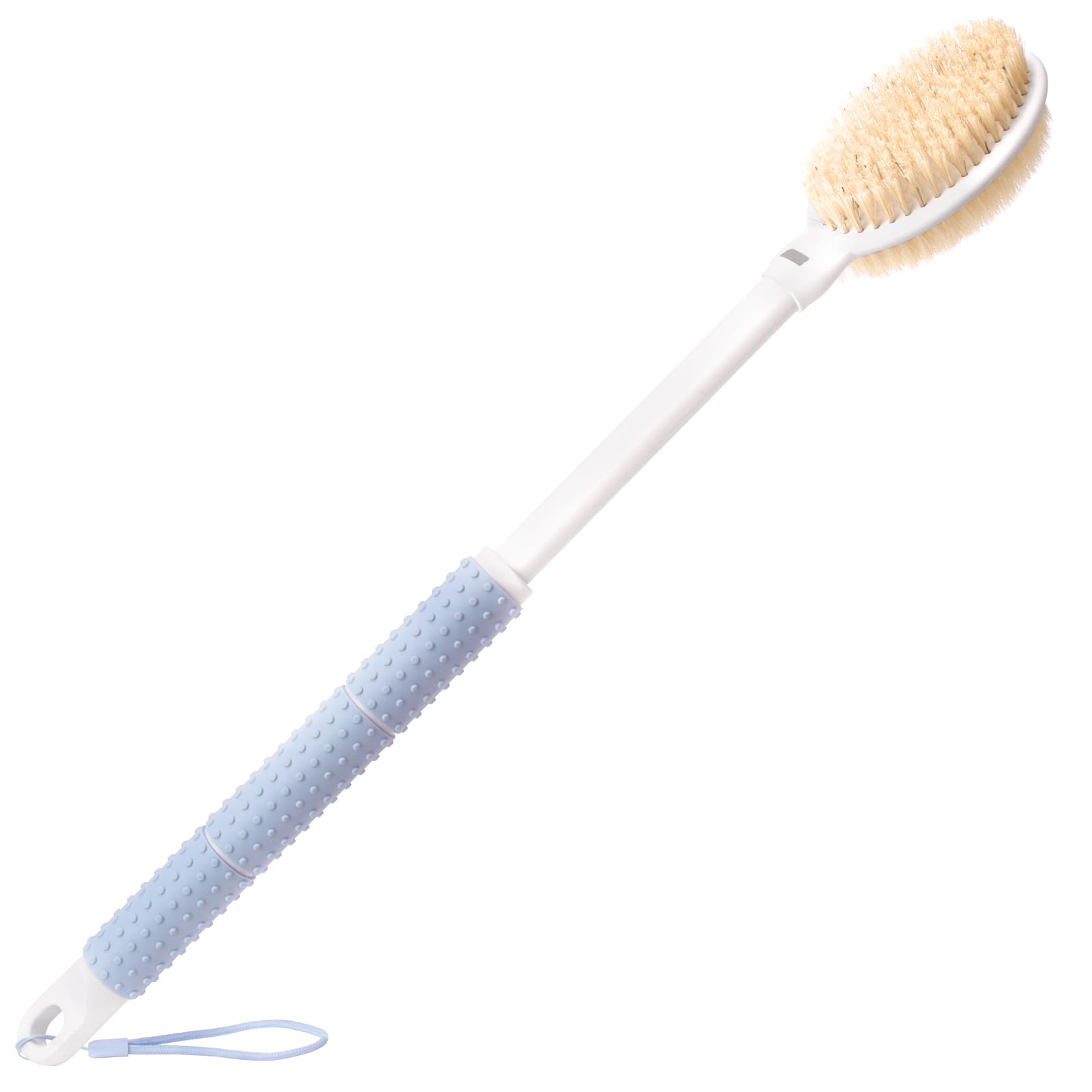 Wiseten Back Scrubber Body Shower Brush, Body Brush with 17-23.6" Long Retractable Handle, Shower Brush with Stiff and Soft Bristles, Exfoliating Back Brush for Women, Men, Elderly