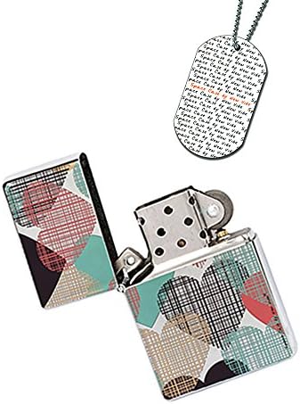 New Vibe Silver Flip Top Lighter - Color Heart Wafer
