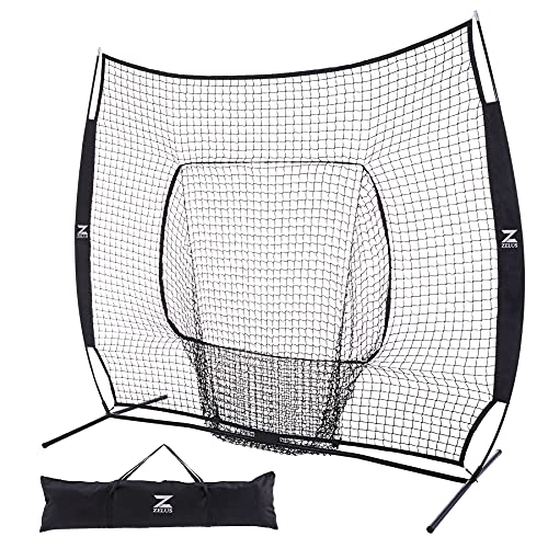 ZELUS 7 x 7 Baseball and Softball Practice Net, Portable Hitting