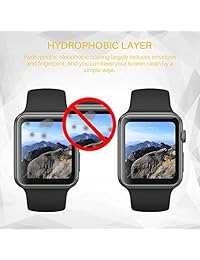 LK [paquete de 6] Protector de Pantalla para Apple Watch (42 mm Series 3 2 1 44 mm Serie 4 Compatible), Liquid Skin [máxima cobertura] [Anti-burbujas] HD, transparente
