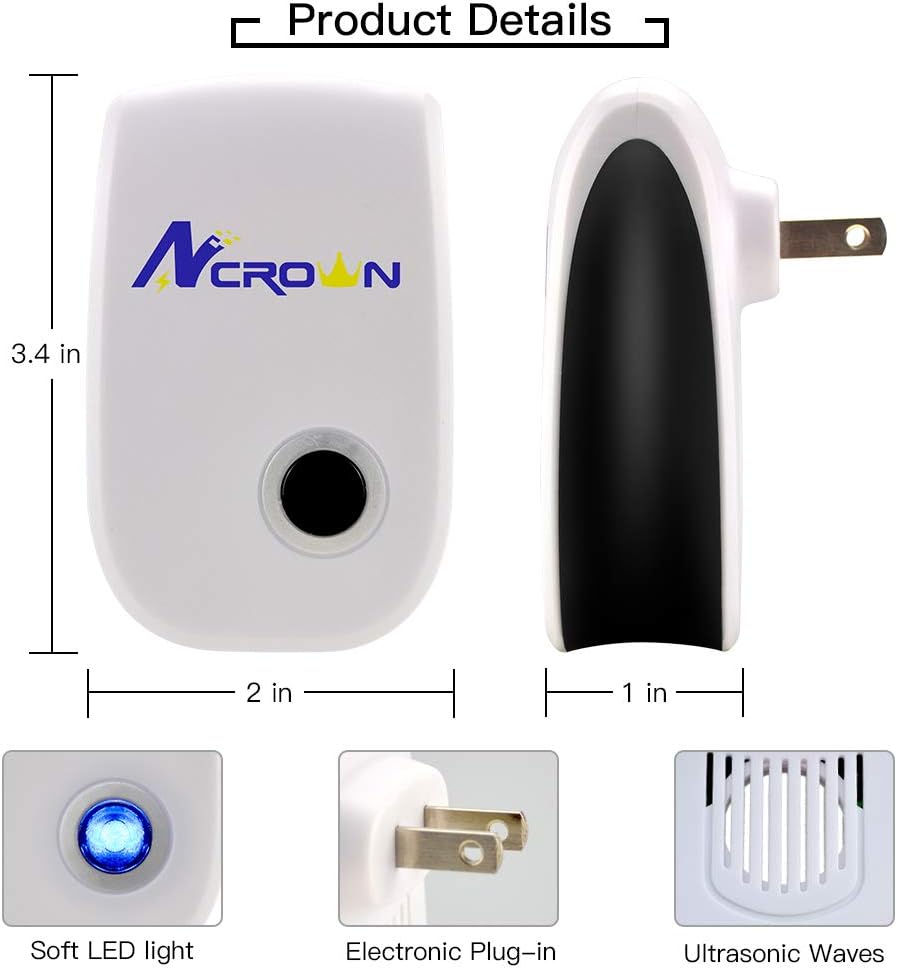 ANCROWN 10 Pack Ultrasonic Pest Repeller, New Electronic Mosquito Bug Rats Killer, Insect Control Set Plug in Indoor Restaurants Warehouse Office Home-Reliably for Pet and Human : Garden & Outdoor