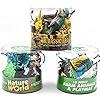 KandyToys 18 Piece Dinosaurs Play Set in Tub – Prehistoric Playset with Toy Dinosaurs and Play Mat