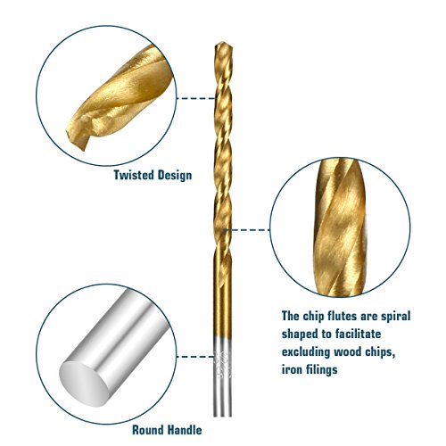 120 PCS Twist Drill Bit Set, HSS Brad-Point Drill Bits by Sibaok, Titanium High Speed Steel Mini Drill Bit, Micro Precision 1/1.5/2/2.5/3/3.5 mm, Perfect for Wood, Plastic, Steel, Aluminum Alloy - Thumbnail 2