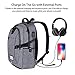 Dr.meter Business Laptop Backpack, Anti Theft Waterproof Travel Laptop Backpack with USB Charging Port & Headphone Interface for College Travel Backpack Designed for 17-inch Notebook, Grey
