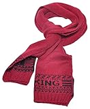 YYX Women's Fashion Contrast Thicken Warm Extra Long Knit Pashmina Scarf Red