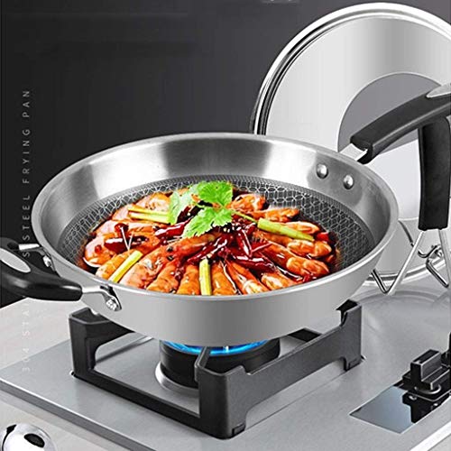 Non-Stick koekenpan, werk pan roestvrij staal werk 304 niet Stick Pot zonder coating elektromagnetische oven werk met 32… - Afbeelding 5