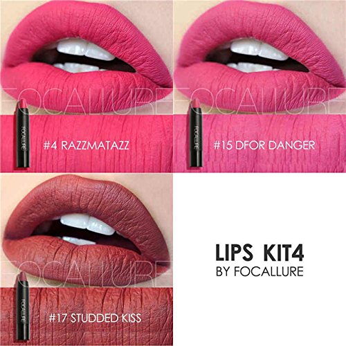 Waterproof Long-Lasting Red Velvet Matte Nude Lip Kit Beauty Lips Makeup 3Pcs/Set Lipstick