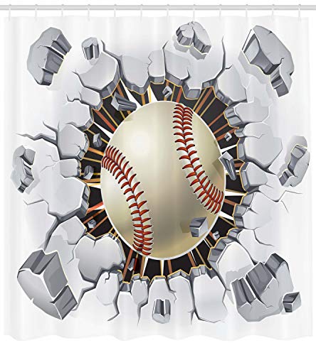 ایگرد خرید از آمازون Ambesonne Sports Shower Curtain Baseball