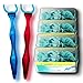 T.Smile Evolutionary Clean Dental Flossers, Kit of Refills Plus Mid-Length Handle (2 Handles + 200 Refills)
