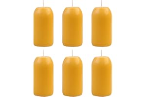 SSLENG 6pcs Smokeless Natural Beeswax Candles Handmade Camping Candle for UCO Candle Lanterns - Burning for Outdoor, Camping, Emergency, Survival Emergency Preparedness