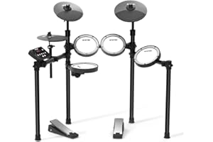HXW Electric Drum Set Mesh Electronic Drums for Beginners Adults, with 227 Vivid Sounds, Solid Steel Racks, USB-Midi, Drumsti