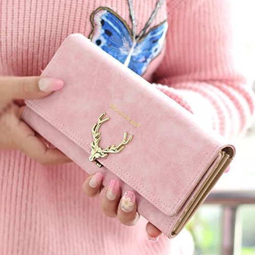 victory royal women's pu pink clutch