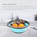 2 Collapsible Set - Collapsible Colander, Learja Upgrade Food-Grade Silicone kitchen Strainer Space-Saver Folding Strainer Colander, Sizes 8 inches - 2 Quart, and 10 inches - 4 quart. (Blue)