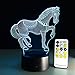 Cirkooh Horse 3D Optical Illusion Lamp 7 Colors Change Remote Control and Touch Button LED Night Light