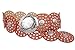 beltiscool Women's 3 1/2 (90 mm) Wide Boho Disc Concho Leather Link Belt