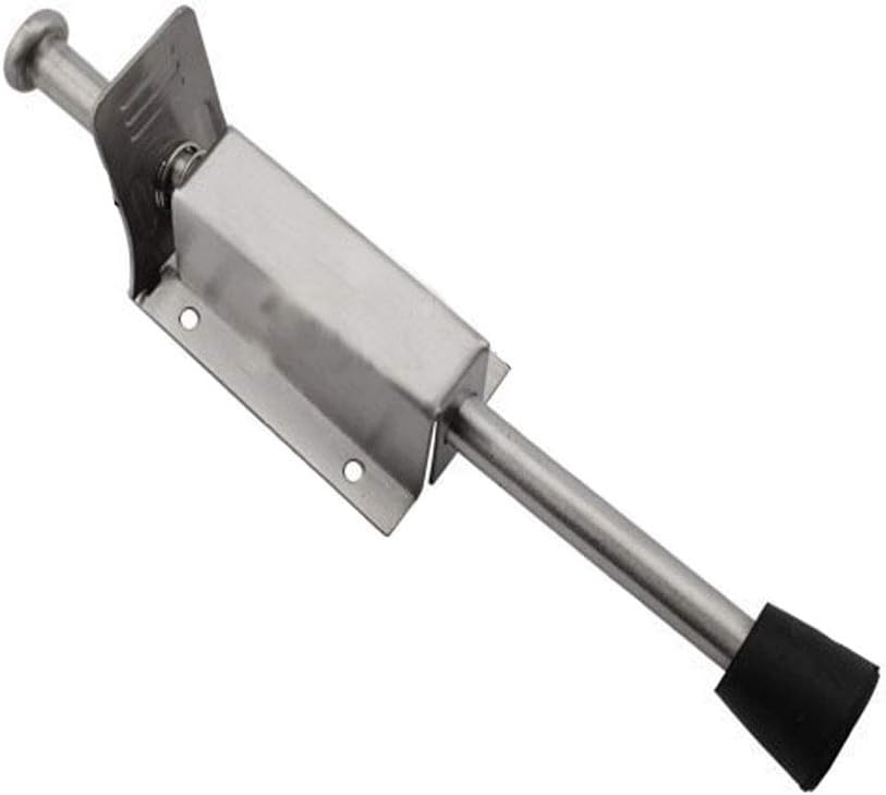 Foot Operated Spring Door Stop 200mm Stainless Steel Plunger Holder