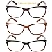 Reading Glasses 3 Pack Great Value Quality Readers Fashion Wood-Look Men and Women Unisex Glasses for Reading +1.5