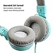 Kids Headphones, Vomach Blue Headphones with Microphone Lightweight Foldable On Ear Headphones for Girls