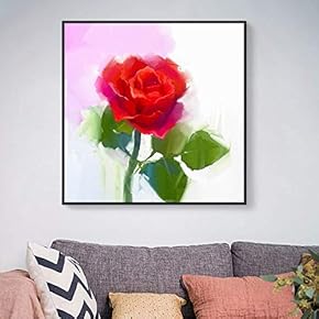 Framed Canvas Wall Art for Living Room, Bedroom Vibrant Flower Painting VI Canvas Prints for Home Decoration Ready to Hang - 16x16 inches