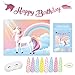 Unicorn Favors Pin The Horn On The Unicorn Birthday Game - Unicorn Party Supplies with Bonus Glitter Happy Birthday Unicorn Banner Decorations by (Pink)
