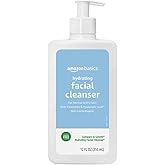Amazon Basics Hydrating Facial Cleanser, Fragrance Free, with Ceramides, Non-Comedogenic, 12 Fl Oz, Pack of 1